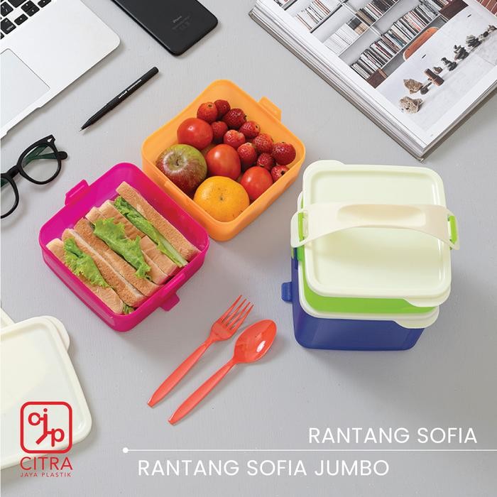 Pilihan- Rantang Plastik Susun 2 Locking System Ukuran Jumbo Rantang Bekal
