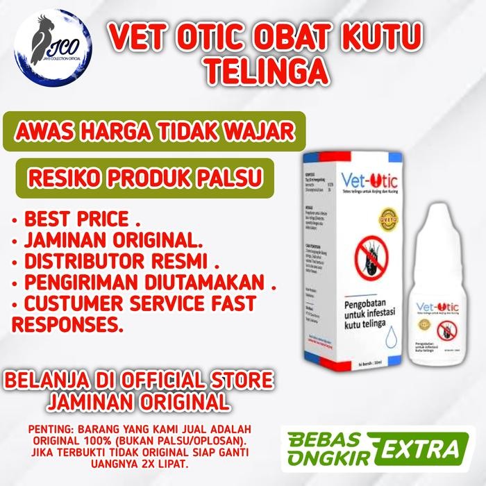 Pilihan- Vet Otic Obat Tetes Telinga Kucing Tungau Radang Telinga Bakteri Jamur