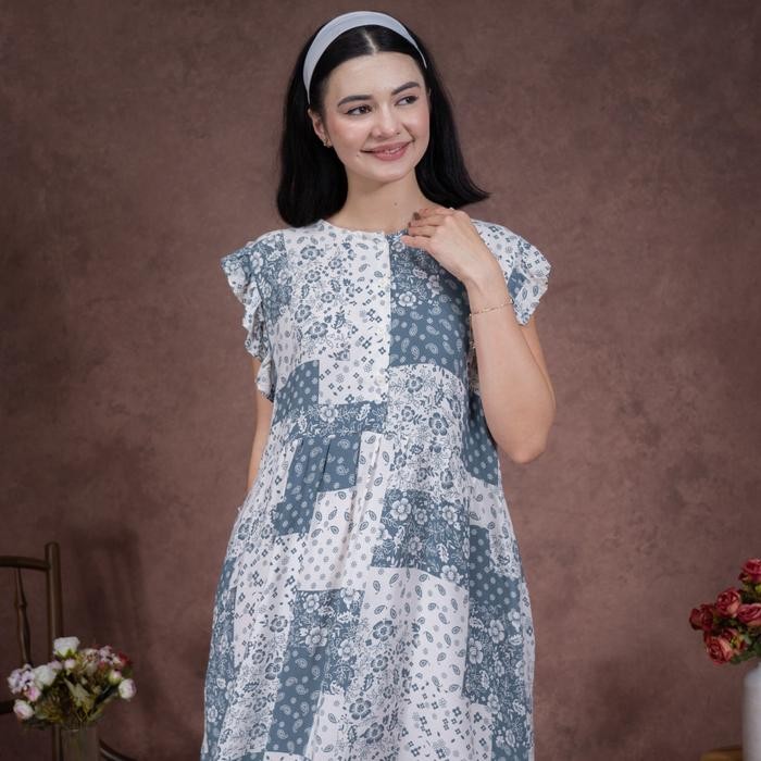 Oriana Homewear Midi Dress Daster Pendek Busui Vinesha Nisa Sizing