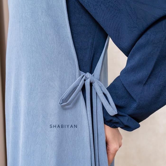 Shabiyan-456 Gamis Set Dress Muslimah Casual Outer Inner Dress Cardigan Lepas Pasang