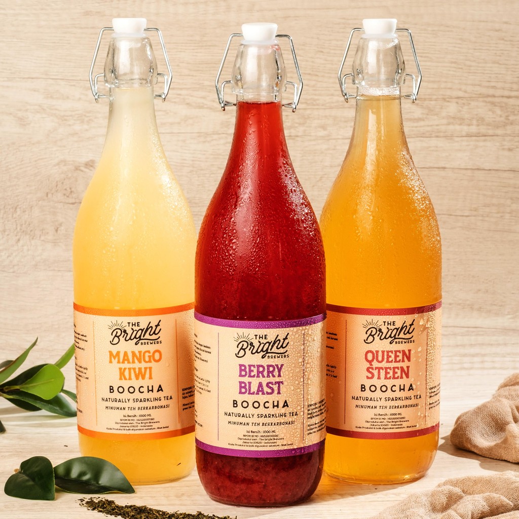 

Paket Kombucha 1 Liter 3 Botol - The Bright Brewers - Teh Fermentasi