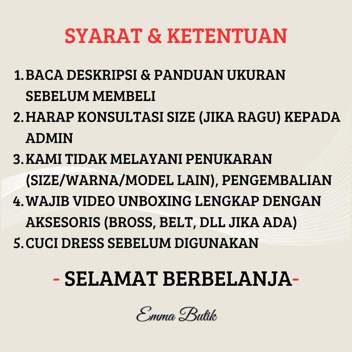 Emma Butik E00196 Midi Dress Jacquard Gaun Wanita Formal Dress Kancing Dress Gereja Mewah Panjang