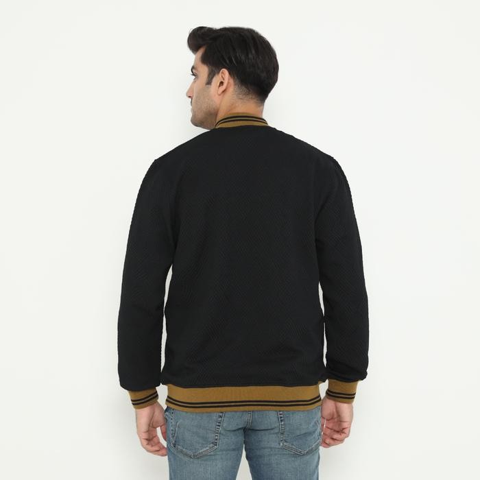 d&f Napoleon Jaket shoulder Cut & Sewn Pria - Hitam