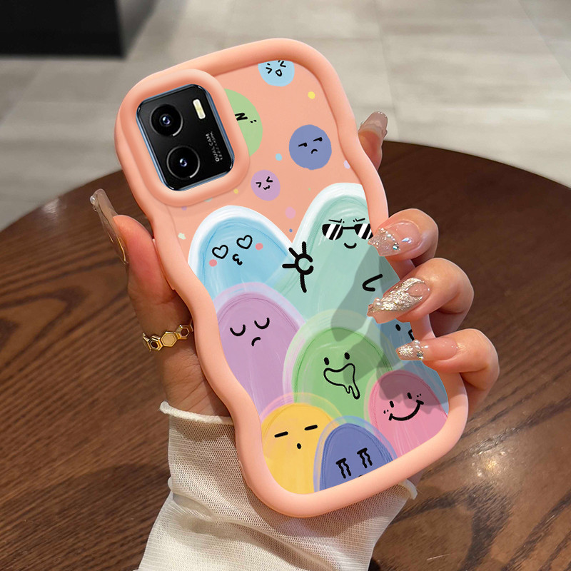 Casing Untuk VIVO Y15s Y15A Y15C Y01 Case Casing Kartun Emoji Tas pola HP Cesing lunak Silikon Softc