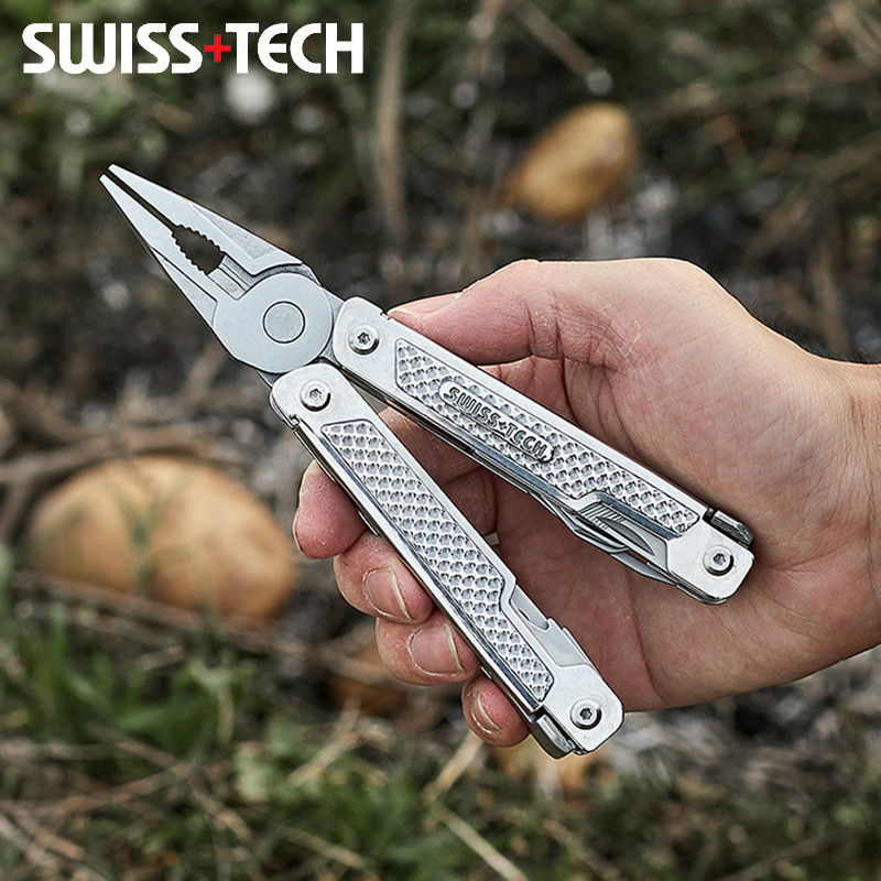 SWISS TECH Folding Multitool Pliers 15 in 1 Multifunction EDC Tool