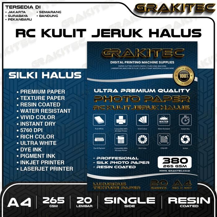 

Grakitec Kertas Foto Silki Texture A4 Professional Silki, Glossy Photo Paper 265 A4, Silki Doff