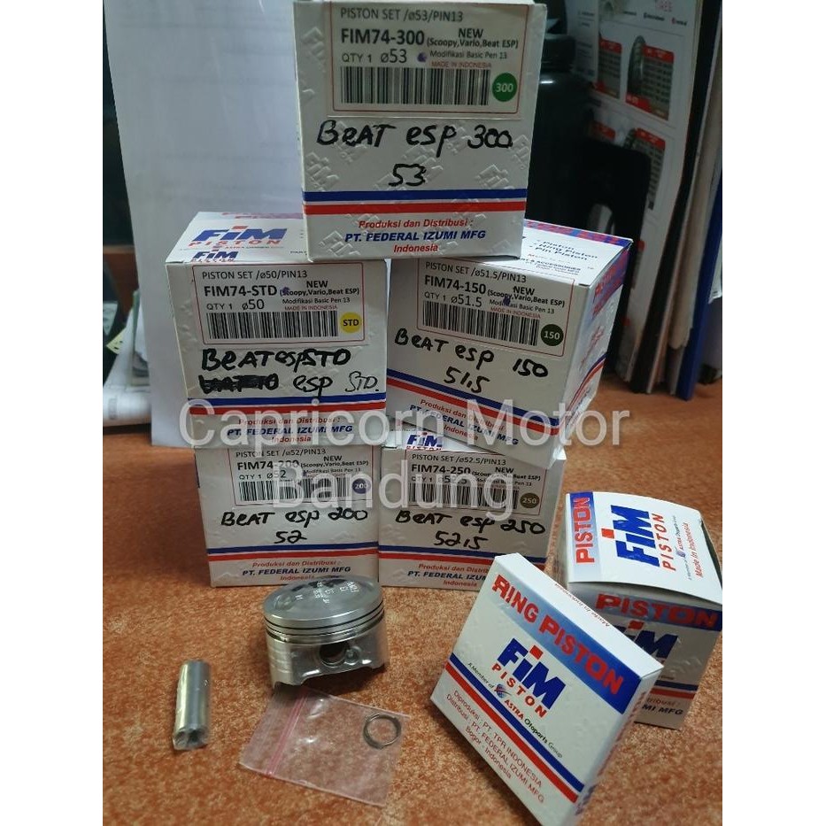 Piston Kit New Beat Esp Vario Scoopy Esp 110 Fim74 Fim Izumi