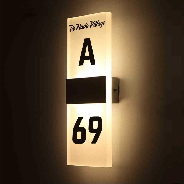 RJ Nomor Rumah LED Acrylic Aesthetic