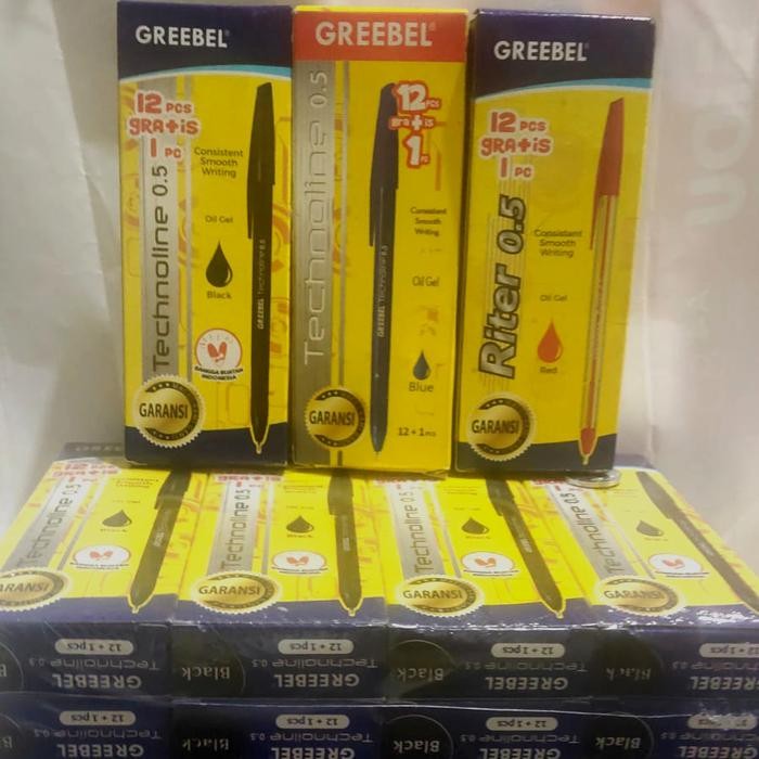 

New pulpen Greebel 0.5mm hitam/merah/biru ballpoint greebel