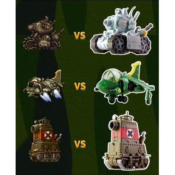 Pilihan- Metal Slug Model Kit 1/35 Slug Tank Robot Gunner Slug Flye 1 Set 7Pcs