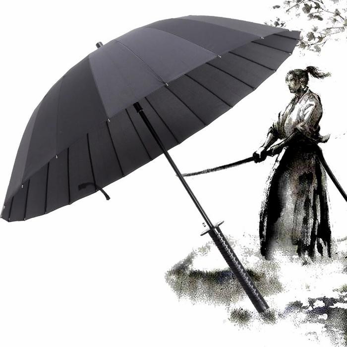 ASLI Payung Katana Samurai Ninja Umbrella Jepang Payung Besar Hitam Polos READY STOCK