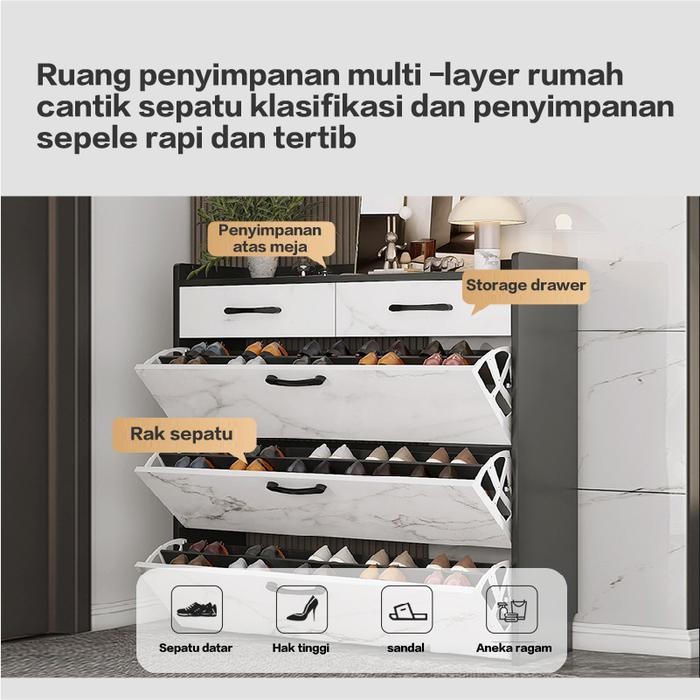 ASLI Lemari Sepatu Lemari Sepatu Minimalis Kayu Rak Sepatu Tertutup Rak Sepatu Serbaguna READY STOCK
