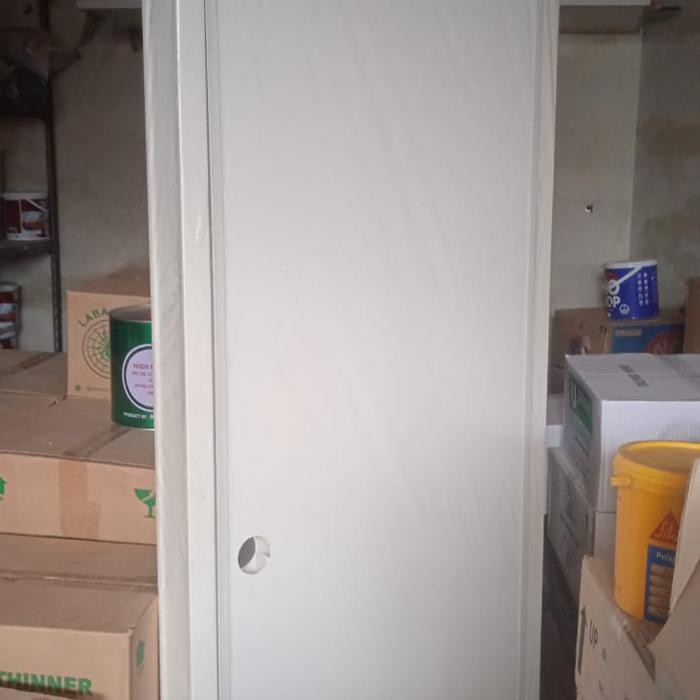 Pintu Pvc Kamar Mandi Warna Putih dan Serat Jati Pilih Instan Gocar only TerMurah SeBandung