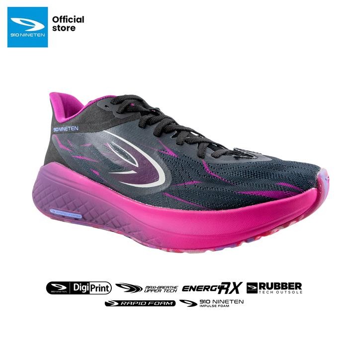 Specs Sport'S - Sepatu Lari Nineten Kanzaki 2.0 - Hitam/Ungu/Magenta Running Outdoor Running