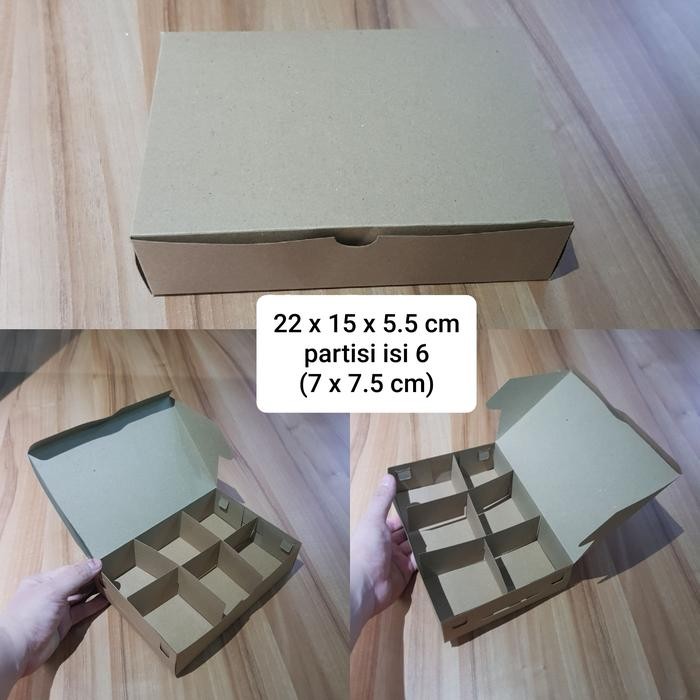 Dus coklat uk. 22x15x5.5 cm utk eggtart / fruit pie tart isi 6 pcs