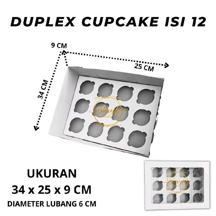 (10 PCS) DOS / DUS DUPLEX CUPCAKE ISI 12 DUPLEX KUE CUPCAKE / BOX / KOTAK / HAMPERS / DOS