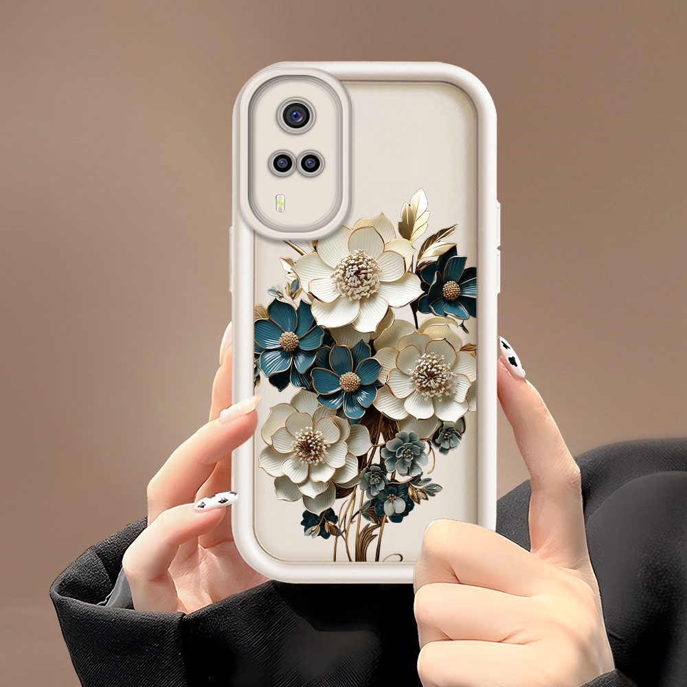 Casing Hp Untuk VIVO Y31 Y51 Y51A Y53S 2020 2021 4G Phone Case Softcase Soft Cassing Mode Bunga 2289