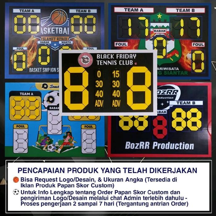 Scoring Board, Papan Skor Manual Custom Gambar/Background, Futsal, Minisoccer, Tarkam, Voli, Basket