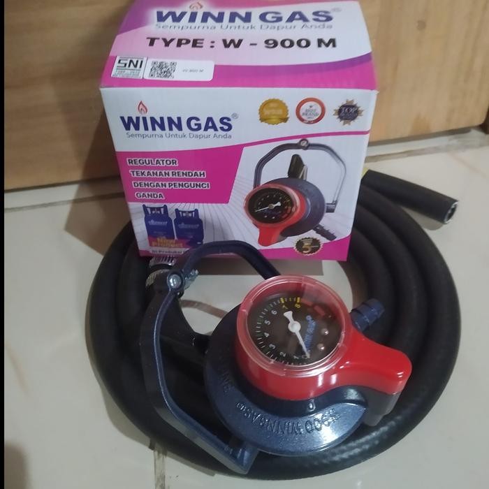 Rds - Regulator Winn Gas W 900 Manometer Selang Gas Lpg 500 Psi Asli Dn
