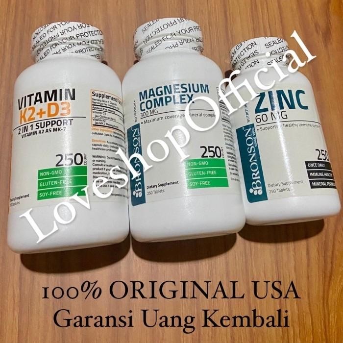 ORIGINAL Quatro Formula Bronson vitamin k2d3 magnesium citrate zinc 250 ORI USA