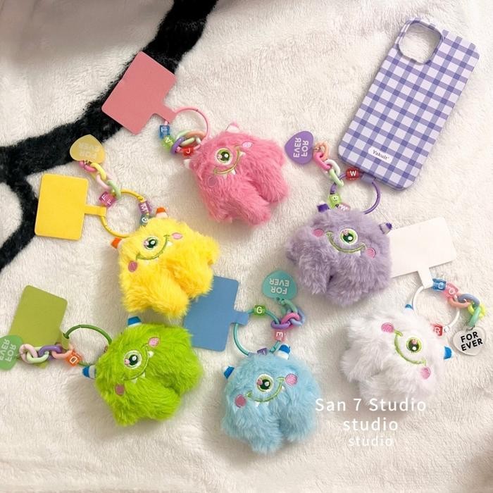 MALL Gantungan HP Boneka Lucu Motif Karakter Gaya Korea Aesthetic Strap Lanyard Tas KEY31