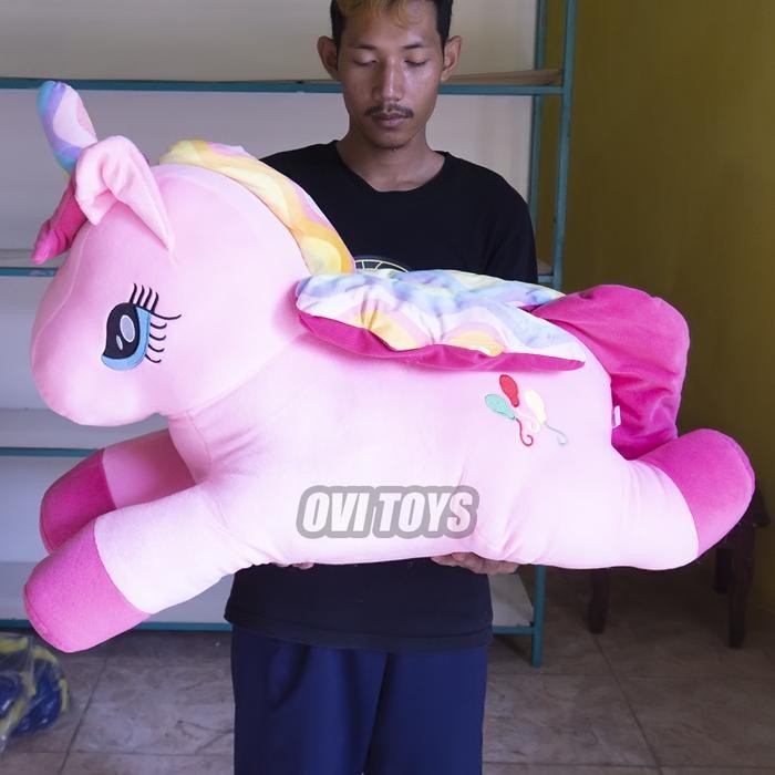 Boneka Unicorn Kuda Poni / Little Pony Jumbo 1 Meter Berlabel SNI Buah Dolls