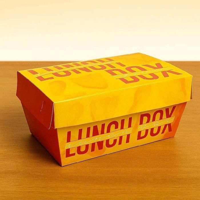 (100 Pcs) Dus Paket Nasi / Lunch Box Large DUS Nasi Ayam Goreng Premium Free Design Kemasan Kertas