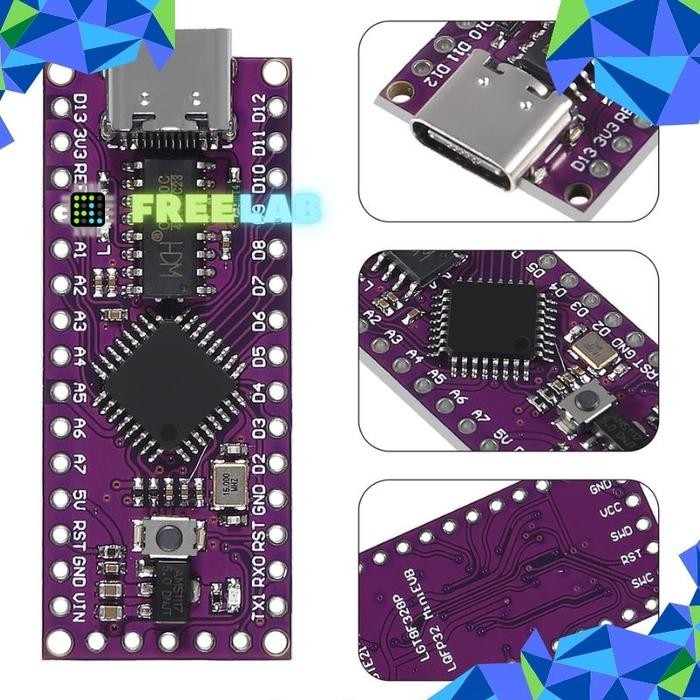 fozg- Lgt8F328P Minievb Type-C Pengganti Arduin Nano V3.0 Lgt8F328P-Lqfp32