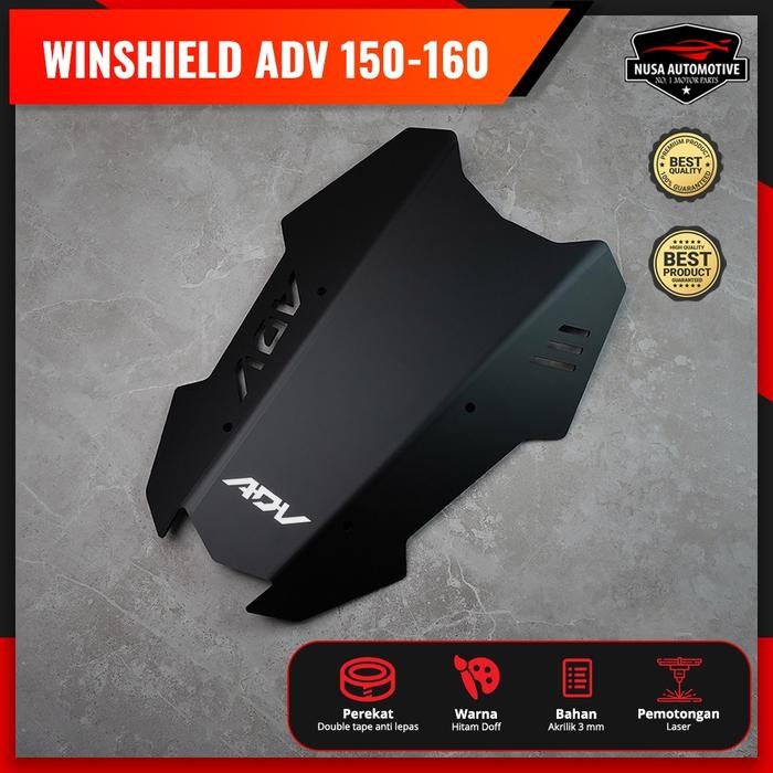 NSA VISOR WINSHIELD HONDA ADV 150 ADV 160 ADV 160/150 PNP SMOKE BENING HITAM DOFF MOTORCYCLE