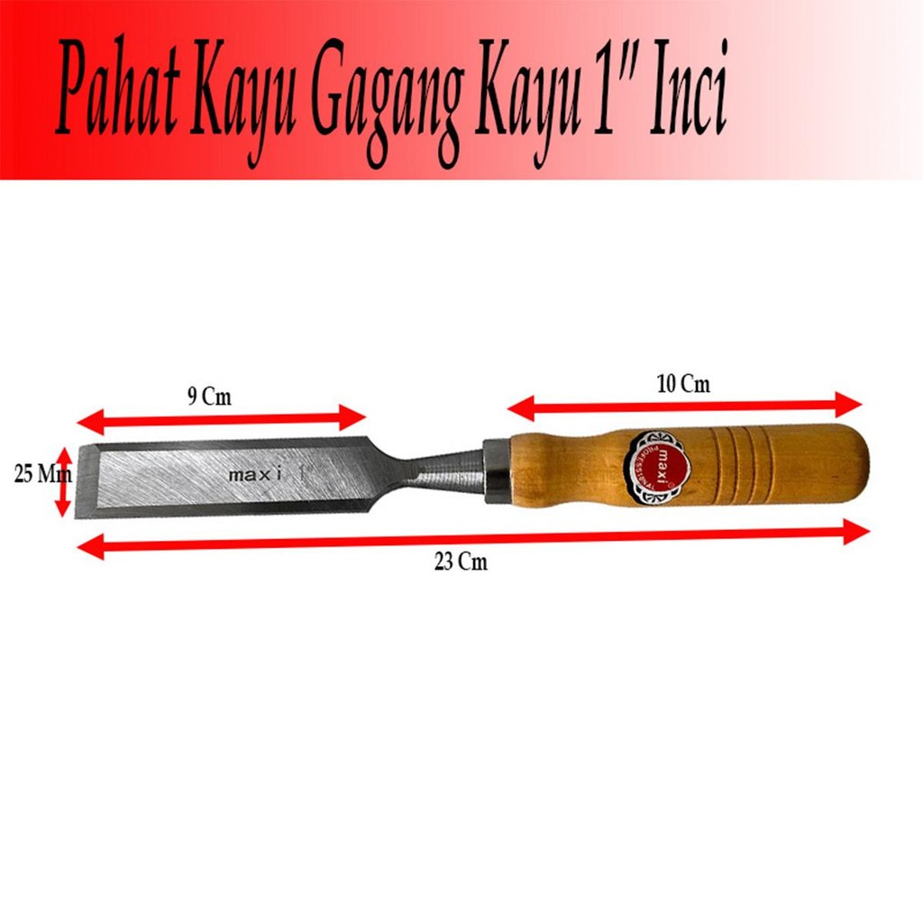 Pahat Kayu Gagang Kayu 1" Inch GLX Wolf / Tatah Ukir Cungkil Kayu Carving Knife 25 Mm GROSIR SBJ