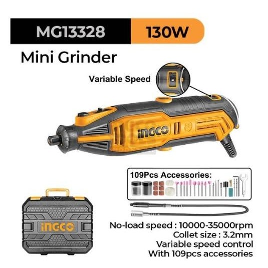 Mini Grinder Mesin Rotary Tool Die Grinda Gerinda Bor Ingco Mg13328