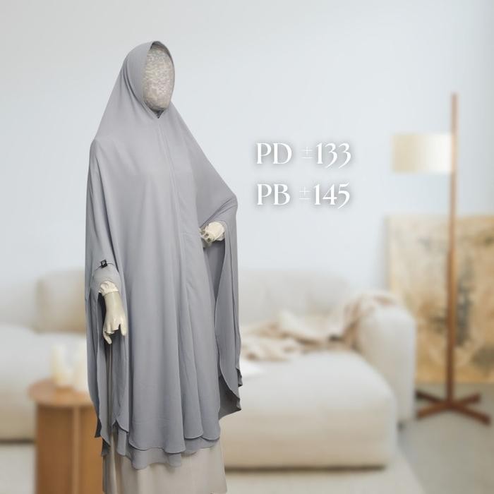 lplw- Khimar Ceruty Baby Doll Dua Layer Ped Antem Free Cadar Tali/ Khimar Ceruty