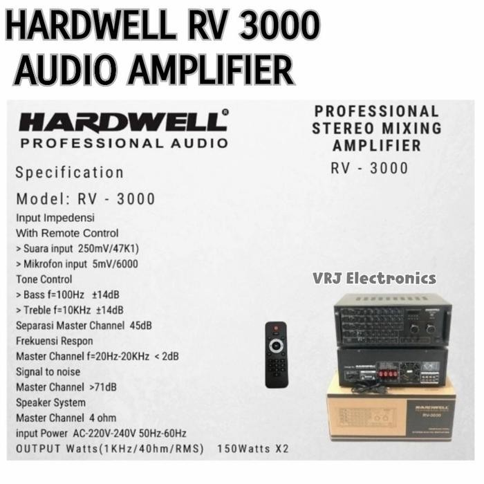 AUDIO AMPLIFIER KARAOKE HARDWELL RV 3000 AMPLY RV3000 RV-3000