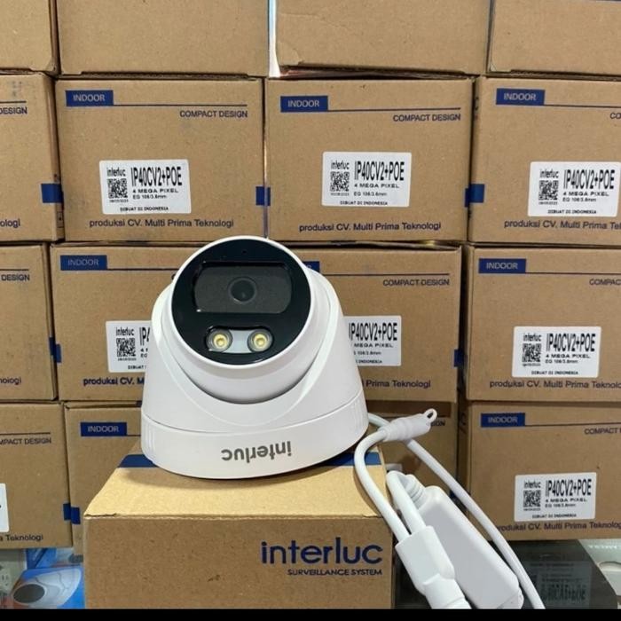 CAMNOW- Cctv Ip Camera 4Mp Colorvu- Interluc Ipc-40Cv2+Poe Interluc Cctv