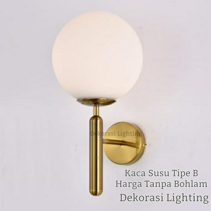 lampu dinding gold kaca modern minimalis