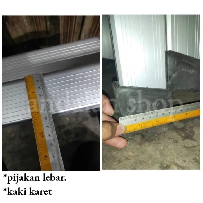 Tangga Lipat Aluminium 3 Meter/Tangga Kuat/Tangga Proyek Kokoh 3 Meter Karet