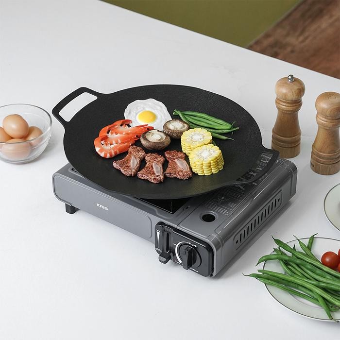 AZKO Kris 33 cm Wajan Panggangan Datar Grill Pan Teflon Panggang Anti Lengket Peralatan Masak