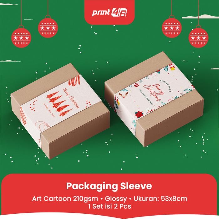 SLEEVE BOX NATAL PAPERBELT MERRY CHRISTMAS HAMPERS KADO STIKER