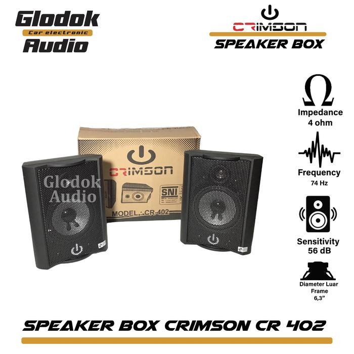 Paling Berkualitas Box Speaker 4 Inch 2 Way Crimson Cr 402 Sepasang Terlariss 