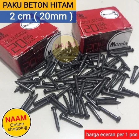 paku sekrup BETON HITAM 2CM - paku sekrup BETON BAJA HITAM 2 CM - paku sekrup BETON PANJANG 20MM