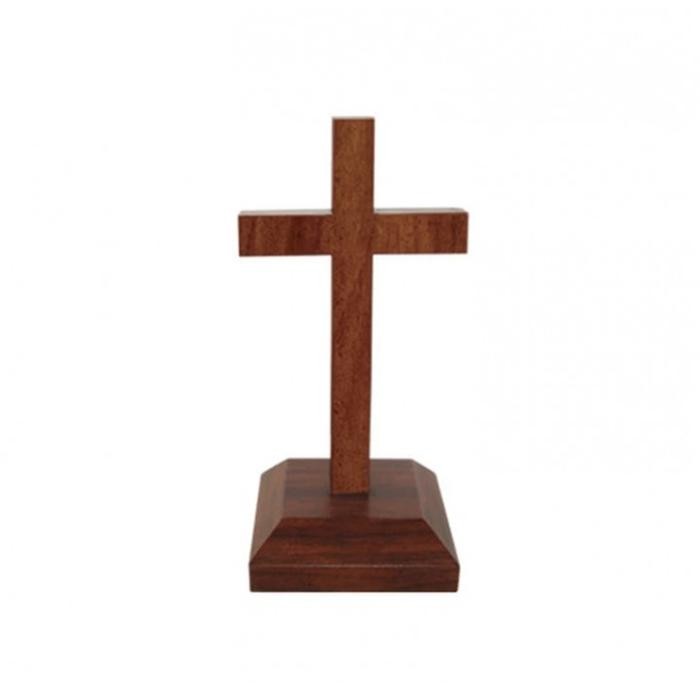 Salib Duduk Kristen Kayu 15cm Salib Meja Kayu Pajangan Kristen Salib Kayu