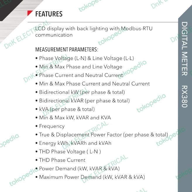 Banyak Dicari Digital Power Meter With Modbus Merk Mikro Type Rx 380 / Rx380 Terlariss 