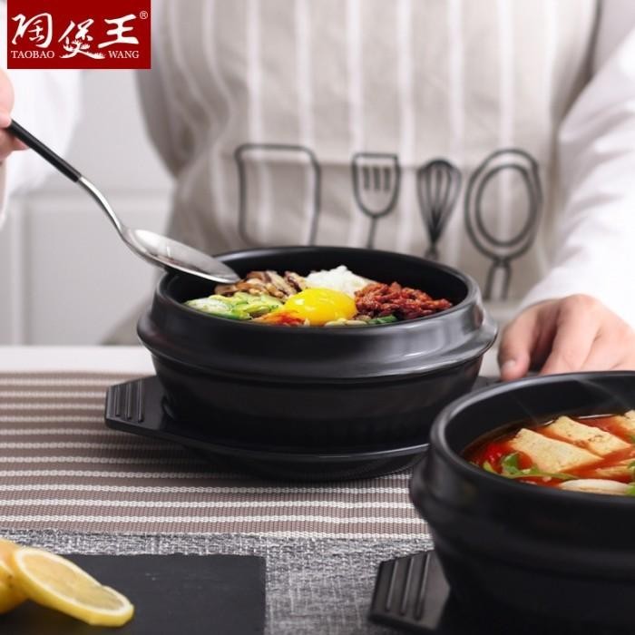 MANGKOK KOREAN HOTPOT KERAMIK TANAH LIAT MANGKOK SUP DOLSOT BIBIMBAP PERLENGKAPAN WADAH