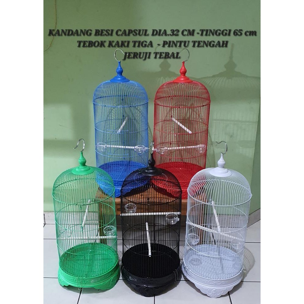 ASLI KBD KANDANG BESI BULAT CAPSUL DAYANG JERUJI TEBAL LOVEBIRD KONIN ROBIN READY STOCK