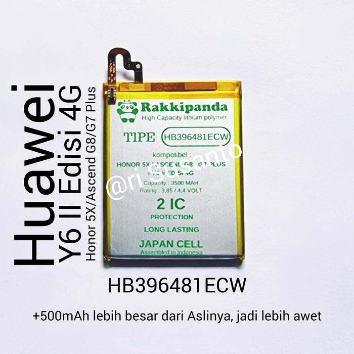 Baterai Rakkipanda for Huawei Y6 II 4G CAM L-21 HB396481ECW