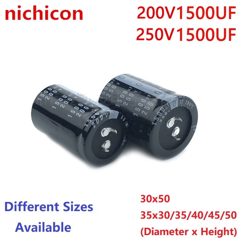 2Pcs/Lot Nichicon 1500uF 200V 1500uF 250V 200v1500uf 250V1500UF 30x50 35x30/35/40/45/50 Snap-in PSU