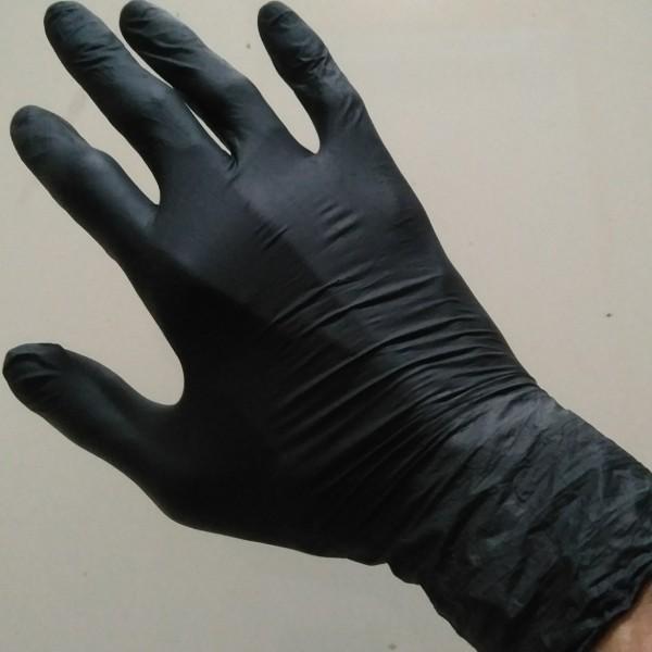 (TERMURAH) 100 PCS SARUNG TANGAN HITAM LATEKS NITRILE LATEX HANDSCOON