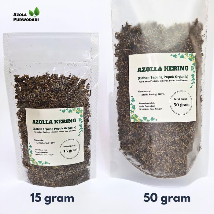 TERPERCAYA AZOLLA KERING 100% - Azolla Microphylla Kering Bahan Pupuk Organik, Bahan Tepung Pelet