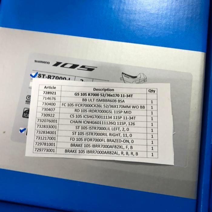 Groupset 105 R7000 Group Set Shimano 105 11 Speed 52 36 170 11 34 New