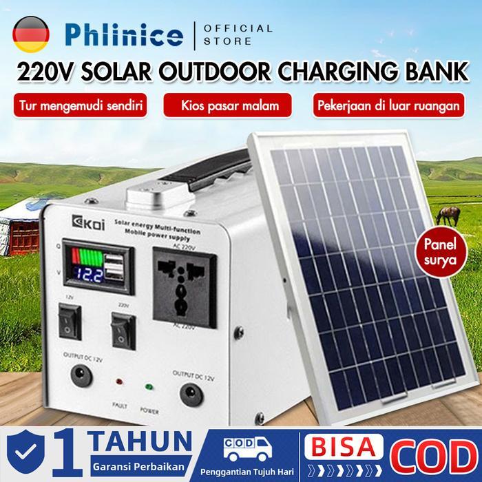 TERBARUUU Catu Daya Luar Tenaga Surya 220V Power Station Multifungsi Portabel Kapasitas Surya